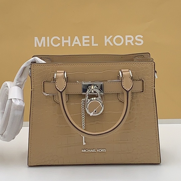 MICHAEL KORS
Hamilton Small Crocodile Embossed Faux Leather Satchel
Camel
NWT - Picture 12 of 16